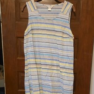 Christopher & Banks Blue and White Sleeveless Sundress